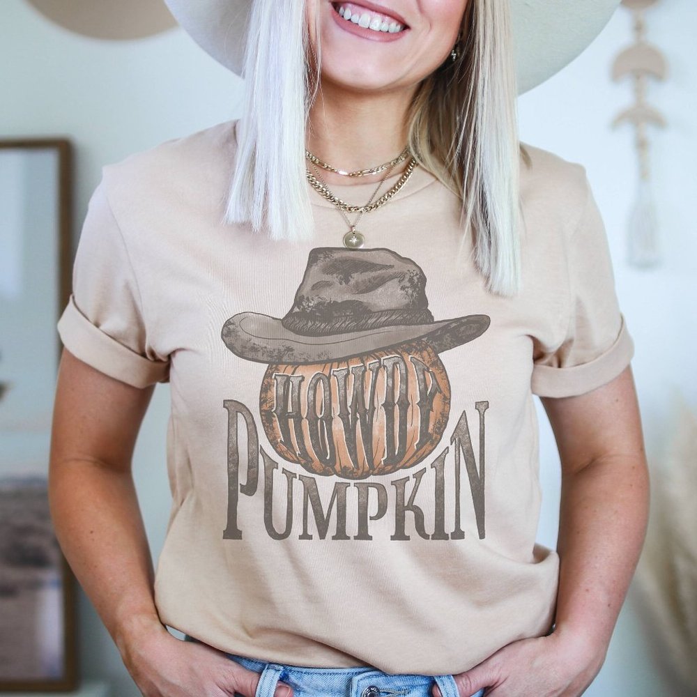 Cute Fall Shirts Howdy Pumpkin tee